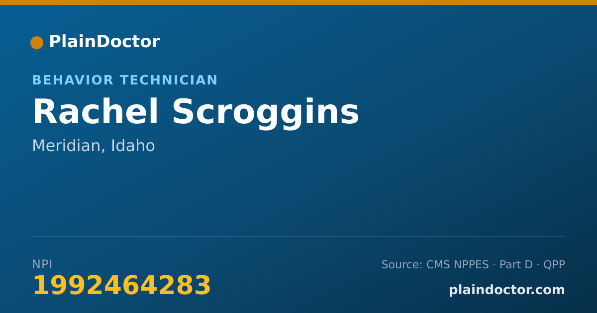 Shareable card for Rachel Scroggins - Behavior Technician, Meridian, ID