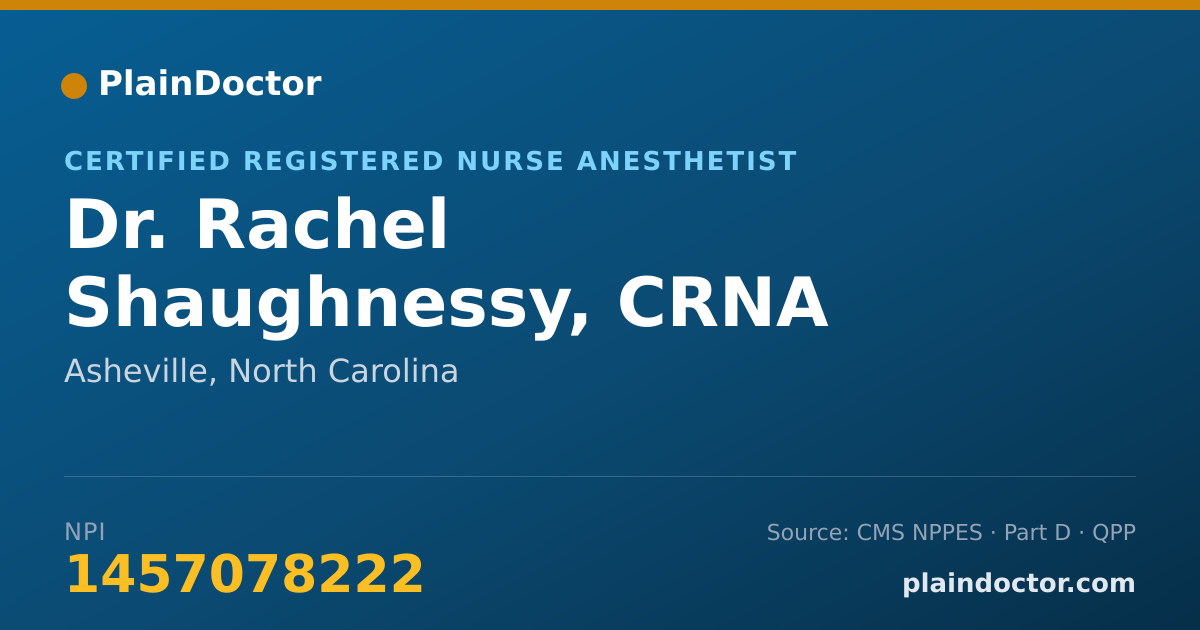 Shareable card for Rachel Shaughnessy, CRNA - Certified Registered Nurse Anesthetist, Asheville, NC