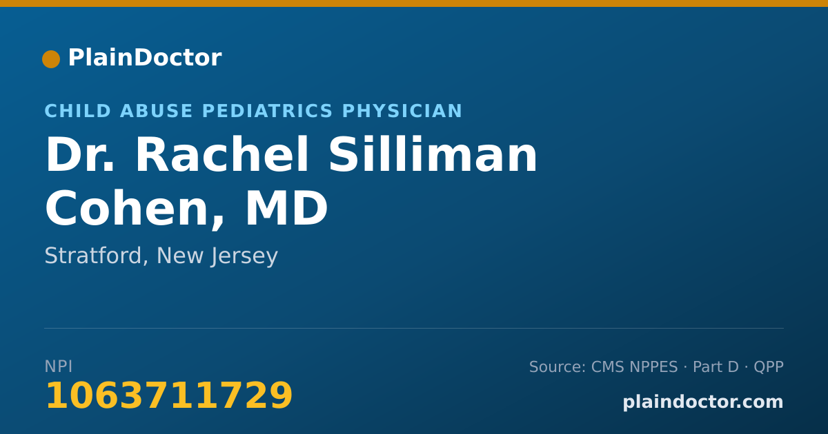 Shareable card for Rachel Silliman Cohen, MD - Child Abuse Pediatrics Physician, Stratford, NJ