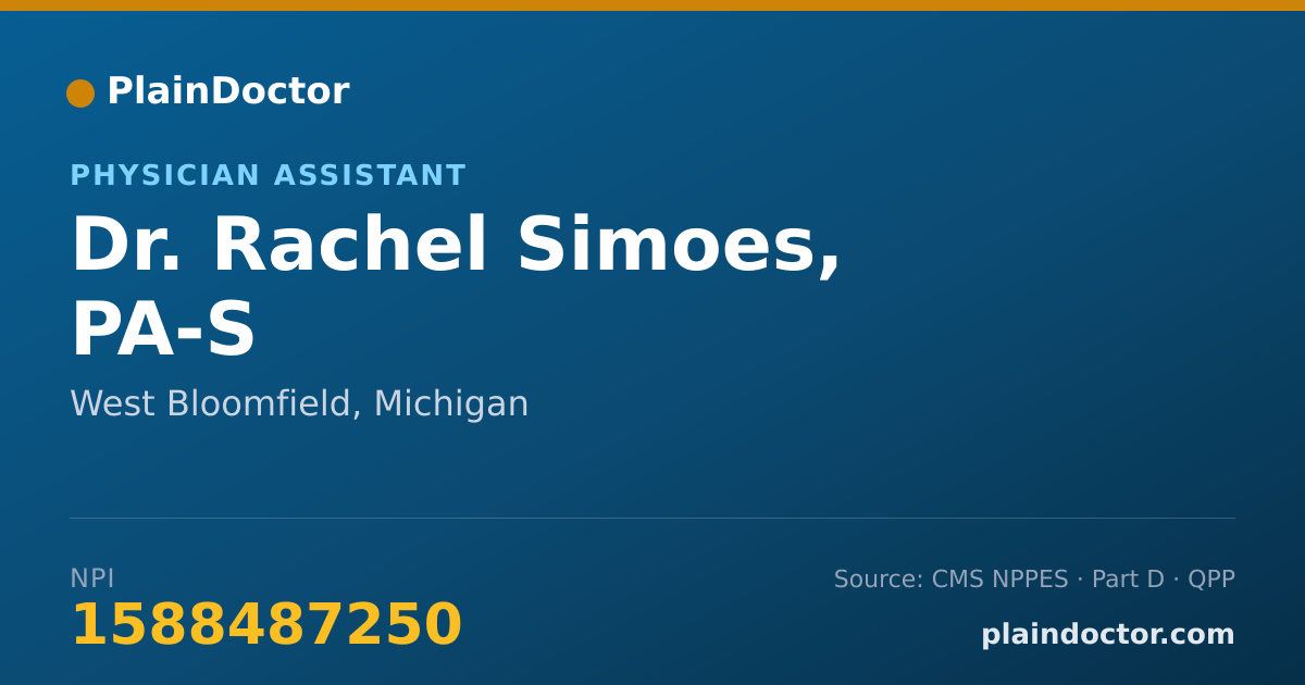 Shareable card for Rachel Simoes, PA-S - Physician Assistant, West Bloomfield, MI
