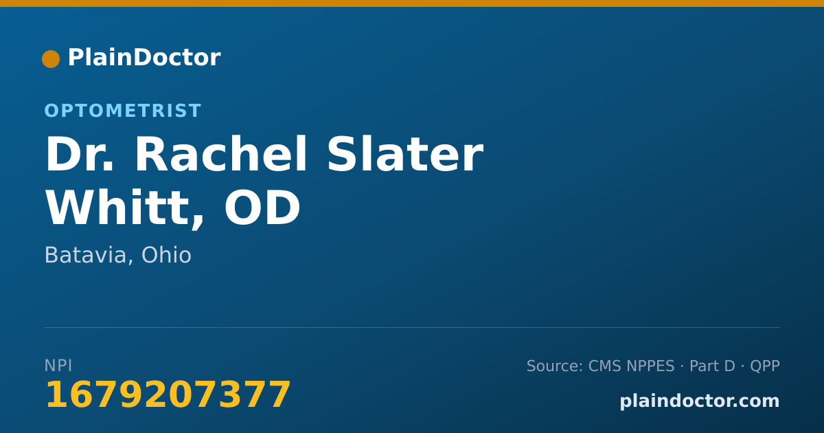 Shareable card for Rachel Slater Whitt, OD - Optometrist, Batavia, OH