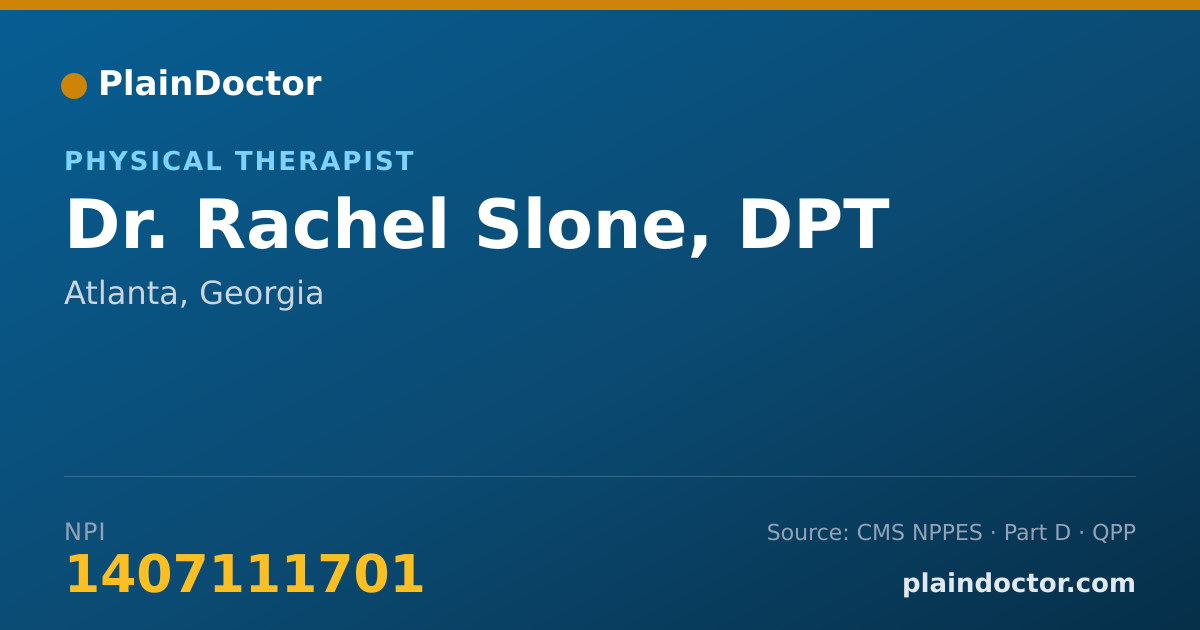 Shareable card for Rachel Slone, DPT - Physical Therapist, Atlanta, GA