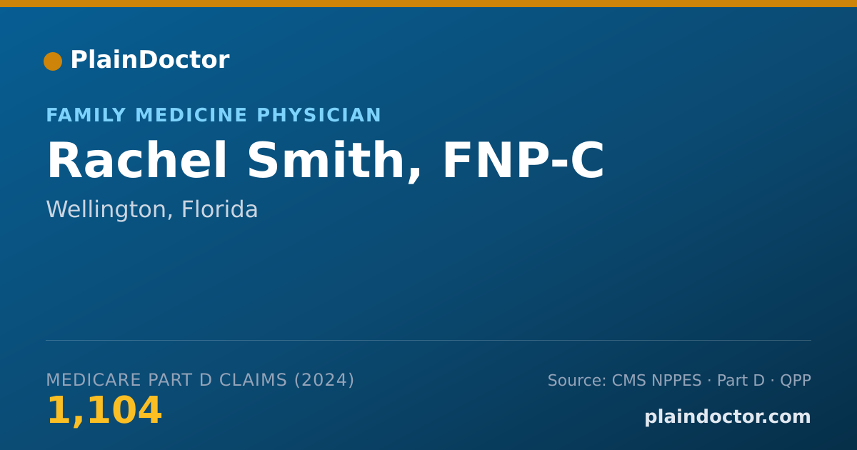 Shareable card for Rachel Smith, FNP-C - Family Medicine Physician, Wellington, FL