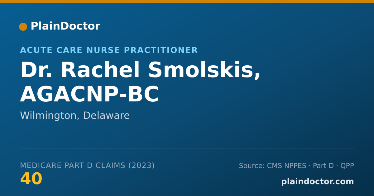 Shareable card for Rachel Smolskis, AGACNP-BC - Acute Care Nurse Practitioner, Wilmington, DE