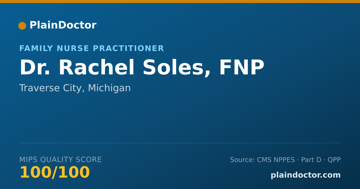 Shareable card for Rachel Soles, FNP - Family Nurse Practitioner, Traverse City, MI