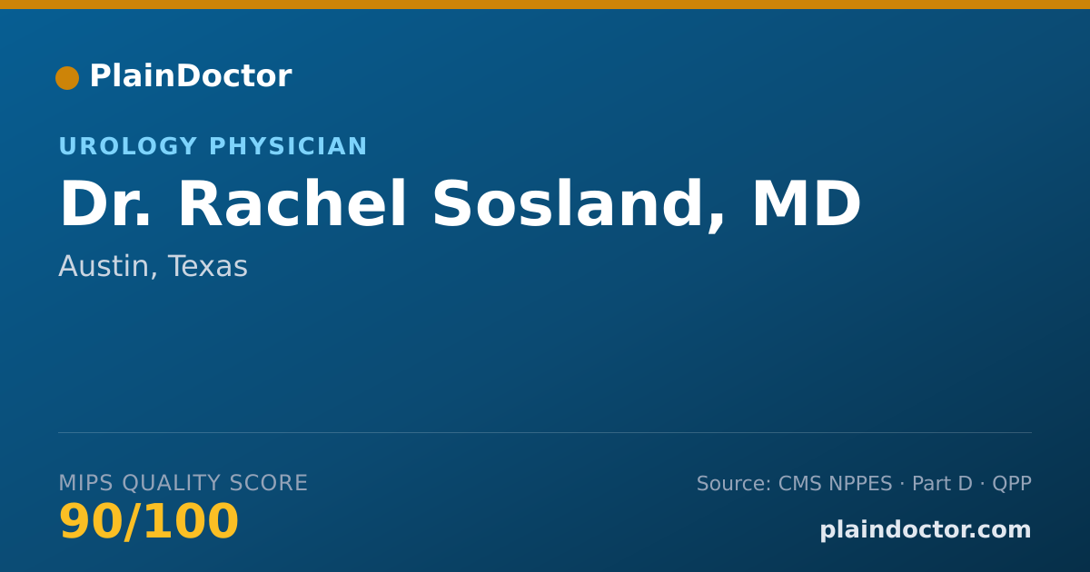 Shareable card for Rachel Sosland, MD - Urology Physician, Austin, TX