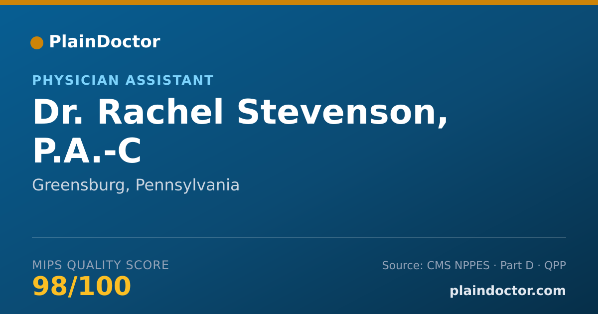 Shareable card for Rachel Stevenson, P.A.-C - Physician Assistant, Greensburg, PA