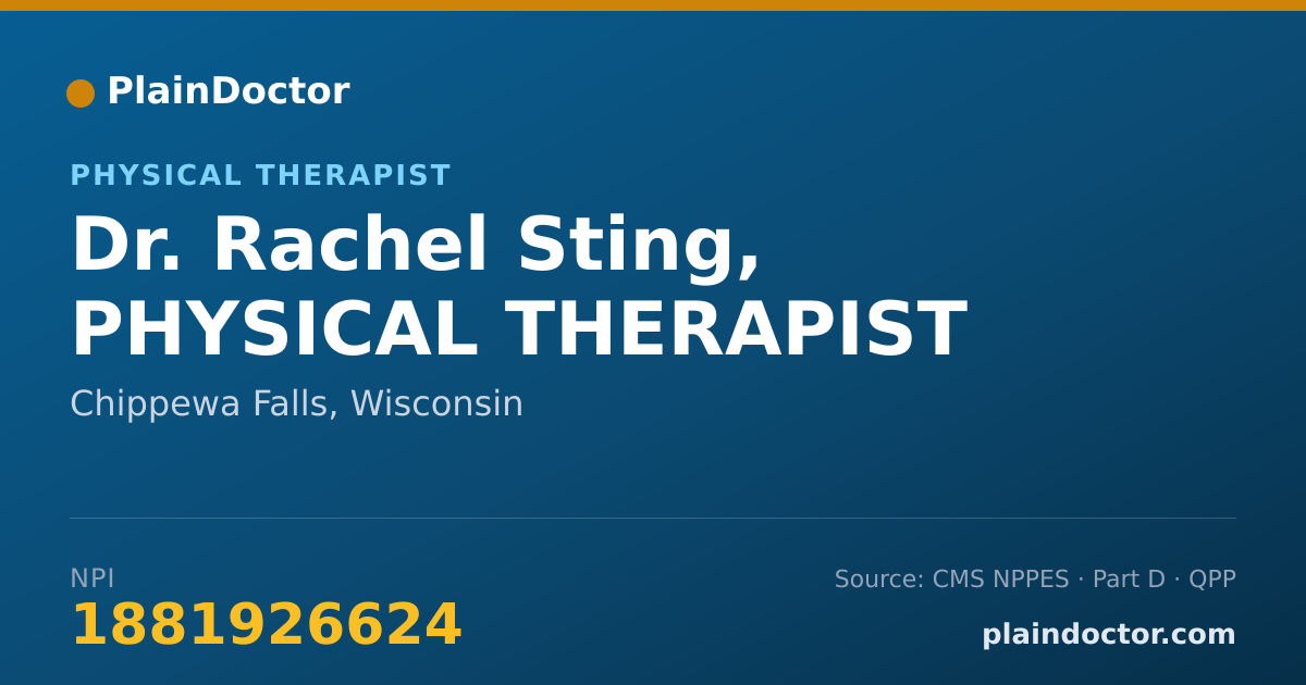 Shareable card for Rachel Sting, PHYSICAL THERAPIST - Physical Therapist, Chippewa Falls, WI