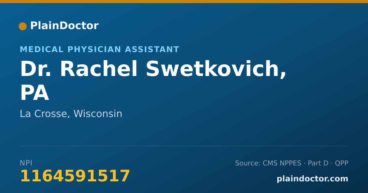 Shareable card for Rachel Swetkovich, PA - Medical Physician Assistant, La Crosse, WI