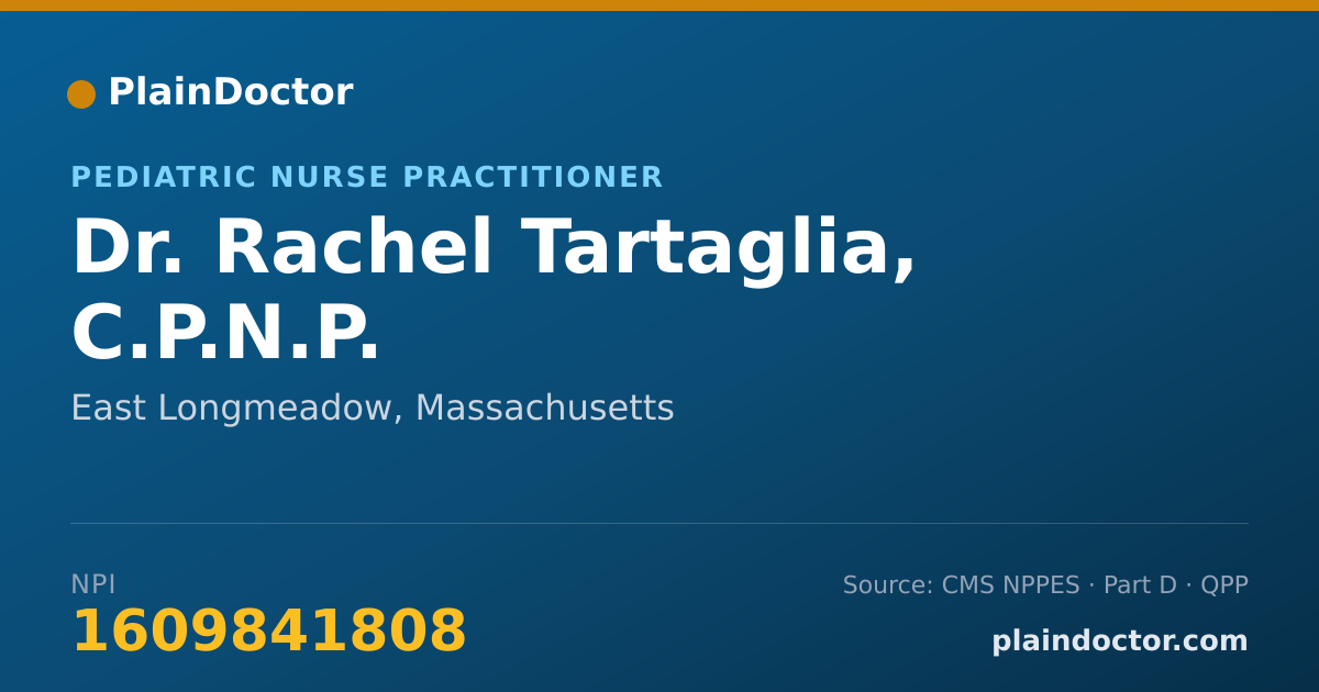 Shareable card for Rachel Tartaglia, C.P.N.P. - Pediatric Nurse Practitioner, East Longmeadow, MA