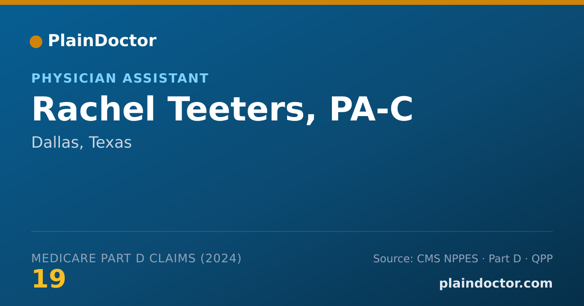Shareable card for Rachel Teeters, PA-C - Physician Assistant, Dallas, TX