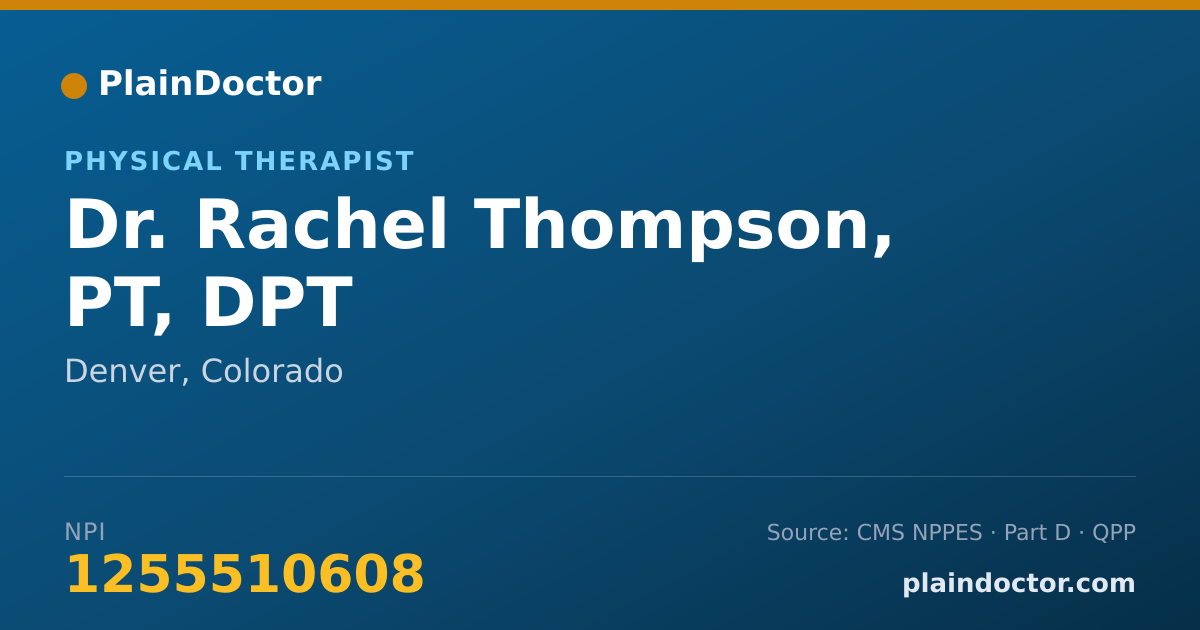 Shareable card for Rachel Thompson, PT, DPT - Physical Therapist, Denver, CO