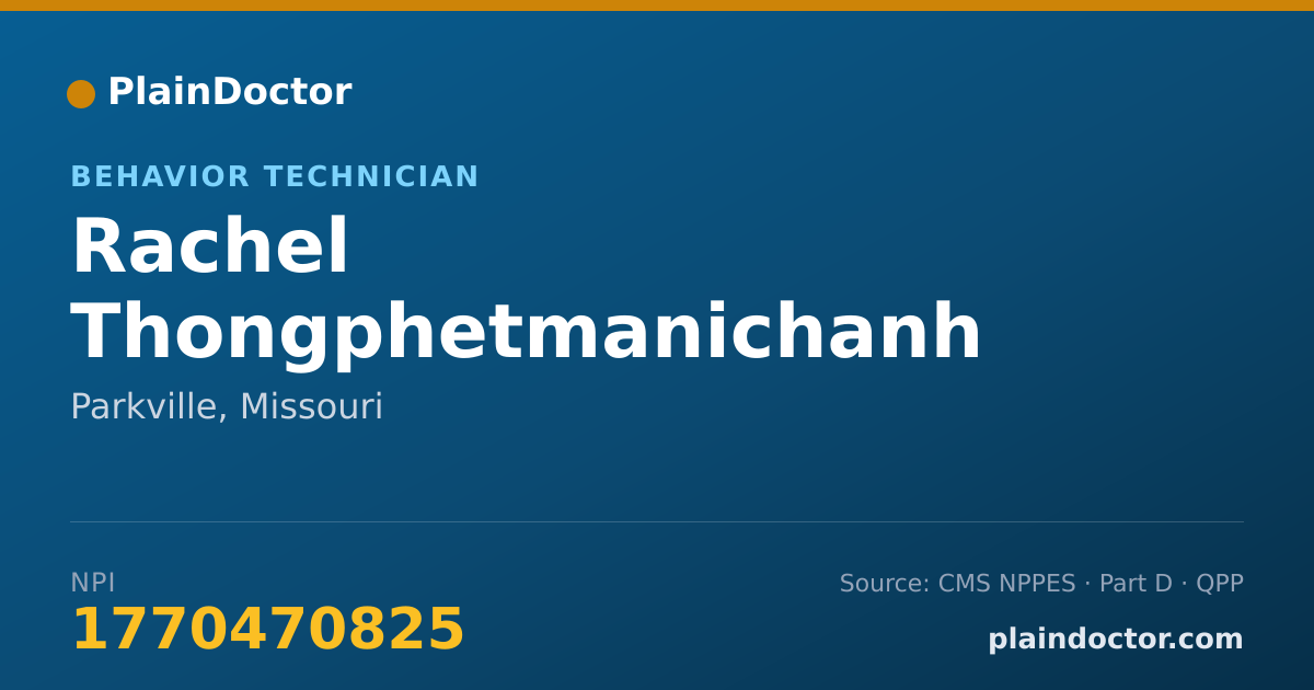 Shareable card for Rachel Thongphetmanichanh - Behavior Technician, Parkville, MO