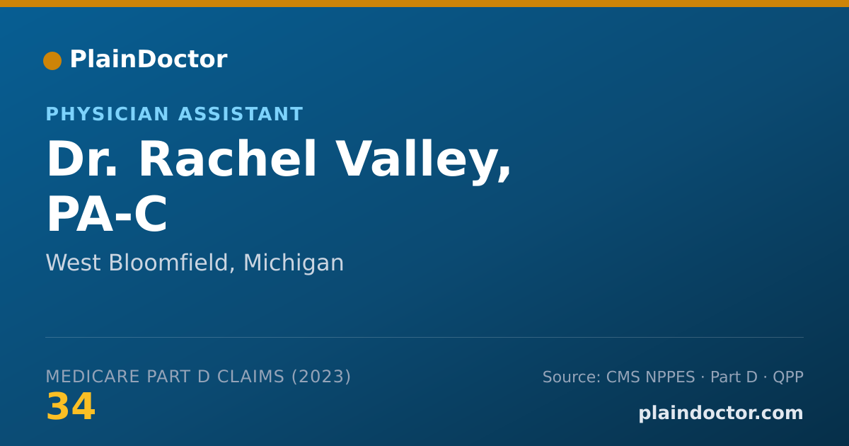 Shareable card for Rachel Valley, PA-C - Physician Assistant, West Bloomfield, MI