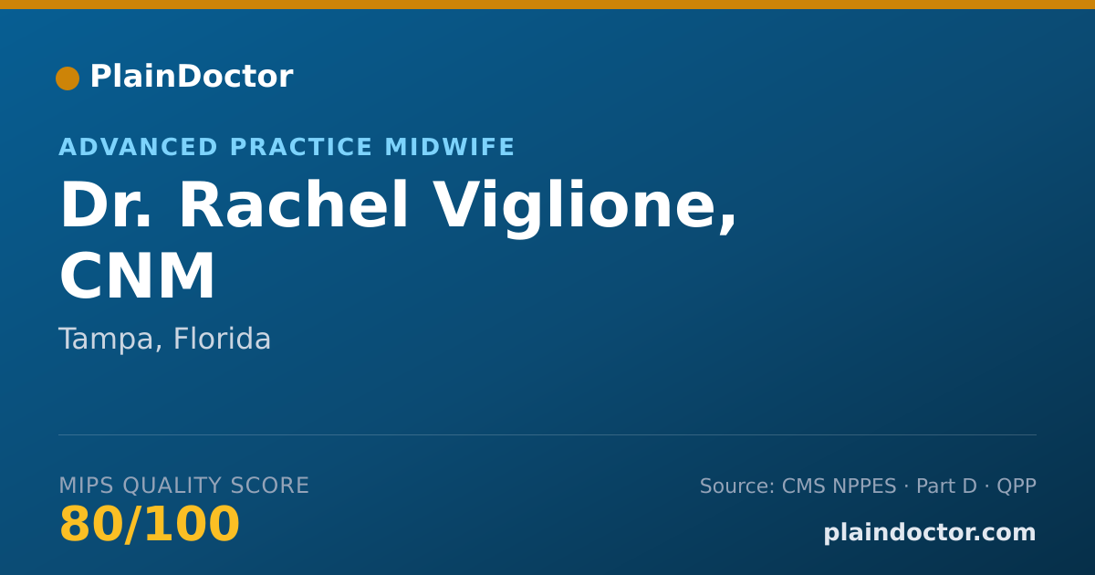 Shareable card for Rachel Viglione, CNM - Advanced Practice Midwife, Tampa, FL
