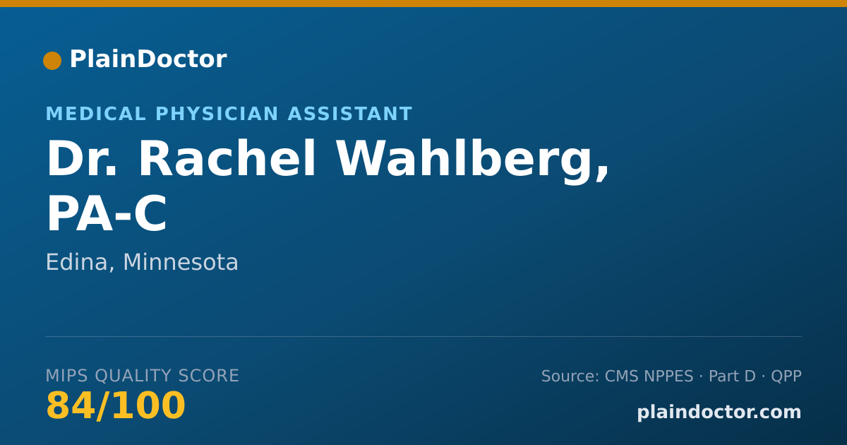 Shareable card for Rachel Wahlberg, PA-C - Medical Physician Assistant, Edina, MN