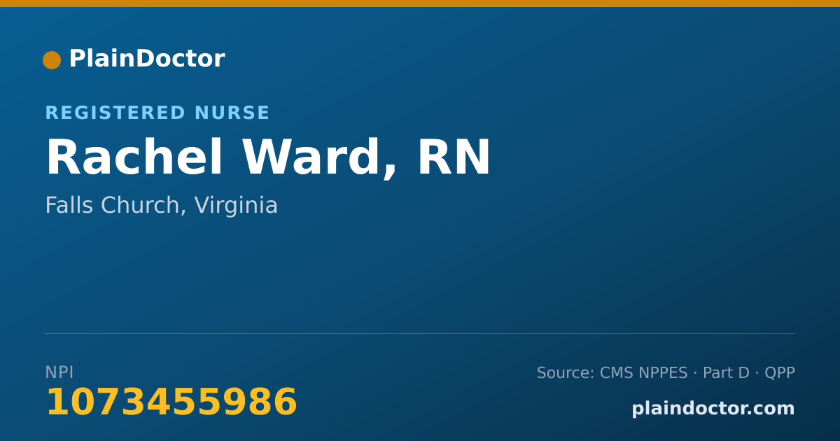 Shareable card for Rachel Ward, RN - Registered Nurse, Falls Church, VA