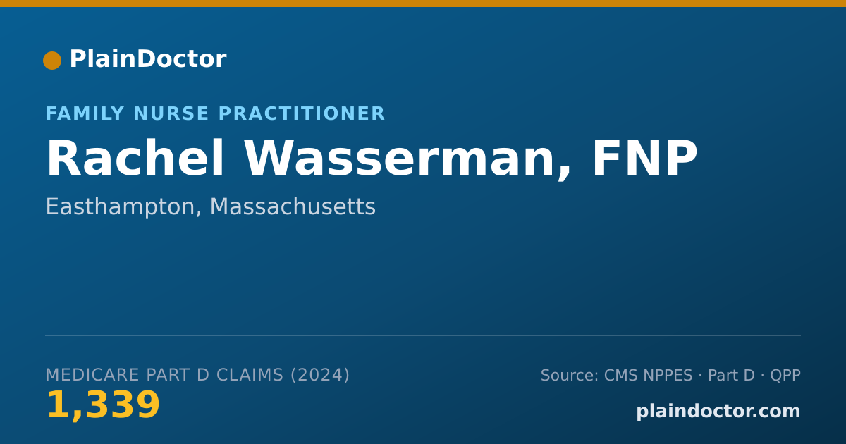 Shareable card for Rachel Wasserman, FNP - Family Nurse Practitioner, Easthampton, MA