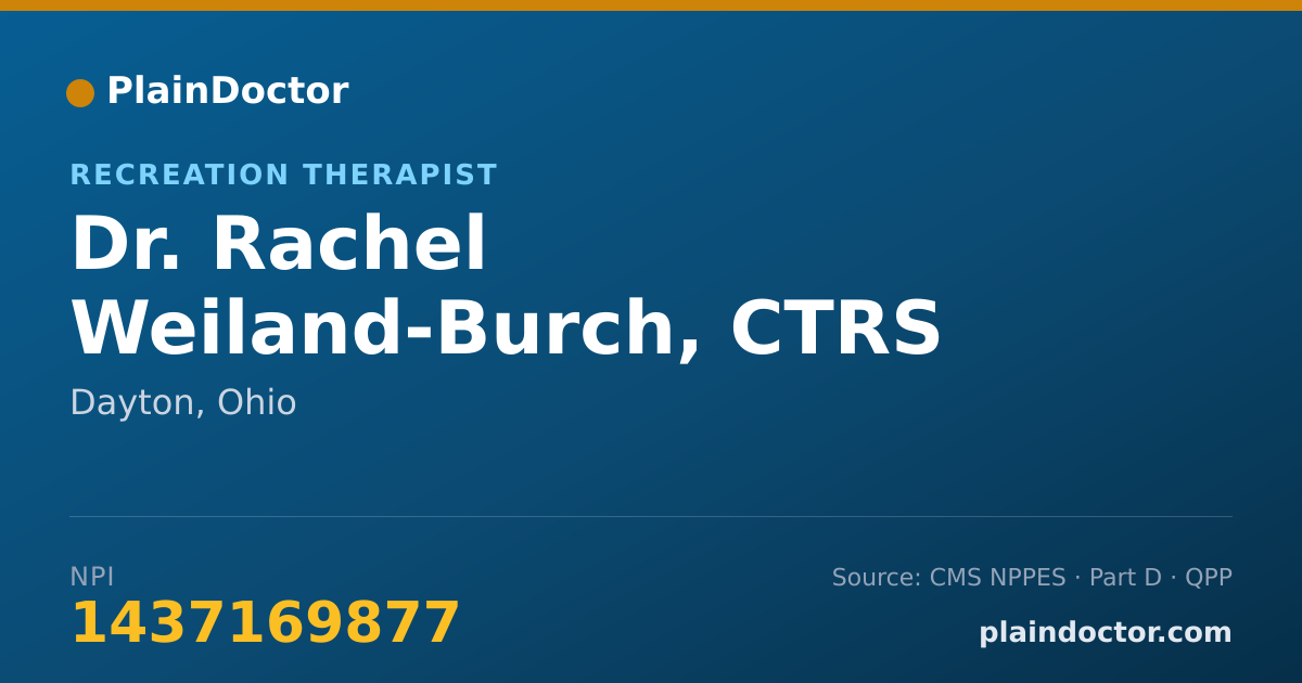Shareable card for Rachel Weiland-Burch, CTRS - Recreation Therapist, Dayton, OH