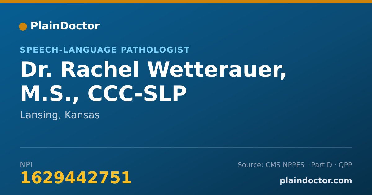 Shareable card for Rachel Wetterauer, M.S., CCC-SLP - Speech-Language Pathologist, Lansing, KS