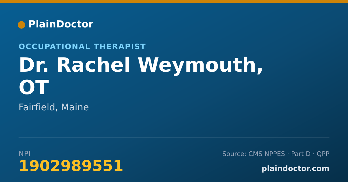 Shareable card for Rachel Weymouth, OT - Occupational Therapist, Fairfield, ME