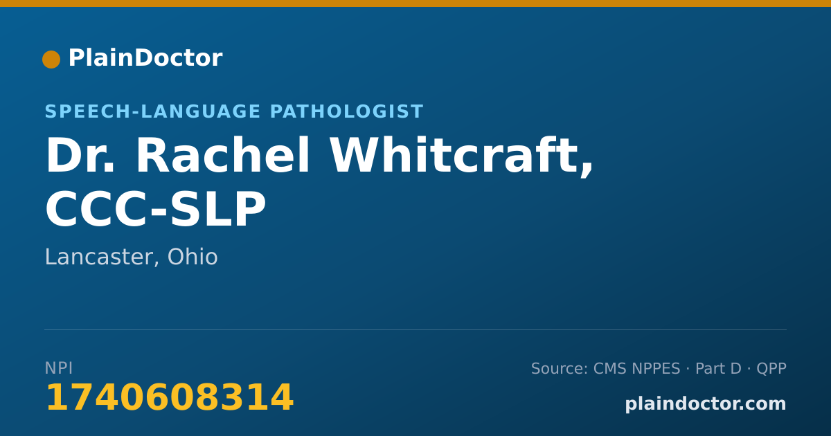 Shareable card for Rachel Whitcraft, CCC-SLP - Speech-Language Pathologist, Lancaster, OH
