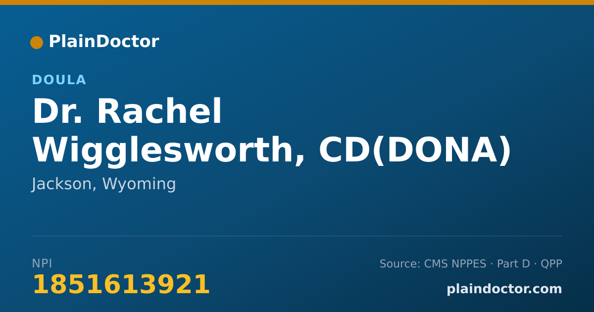 Shareable card for Rachel Wigglesworth, CD(DONA) - Doula, Jackson, WY