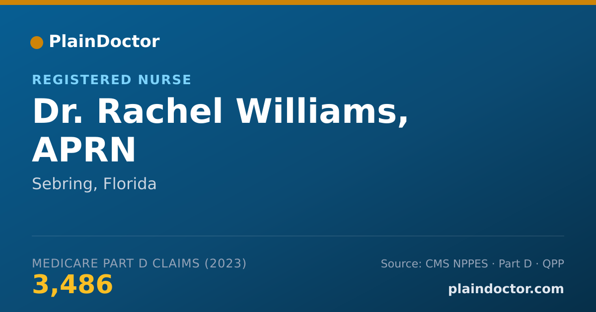 Shareable card for Rachel Williams, APRN - Registered Nurse, Sebring, FL
