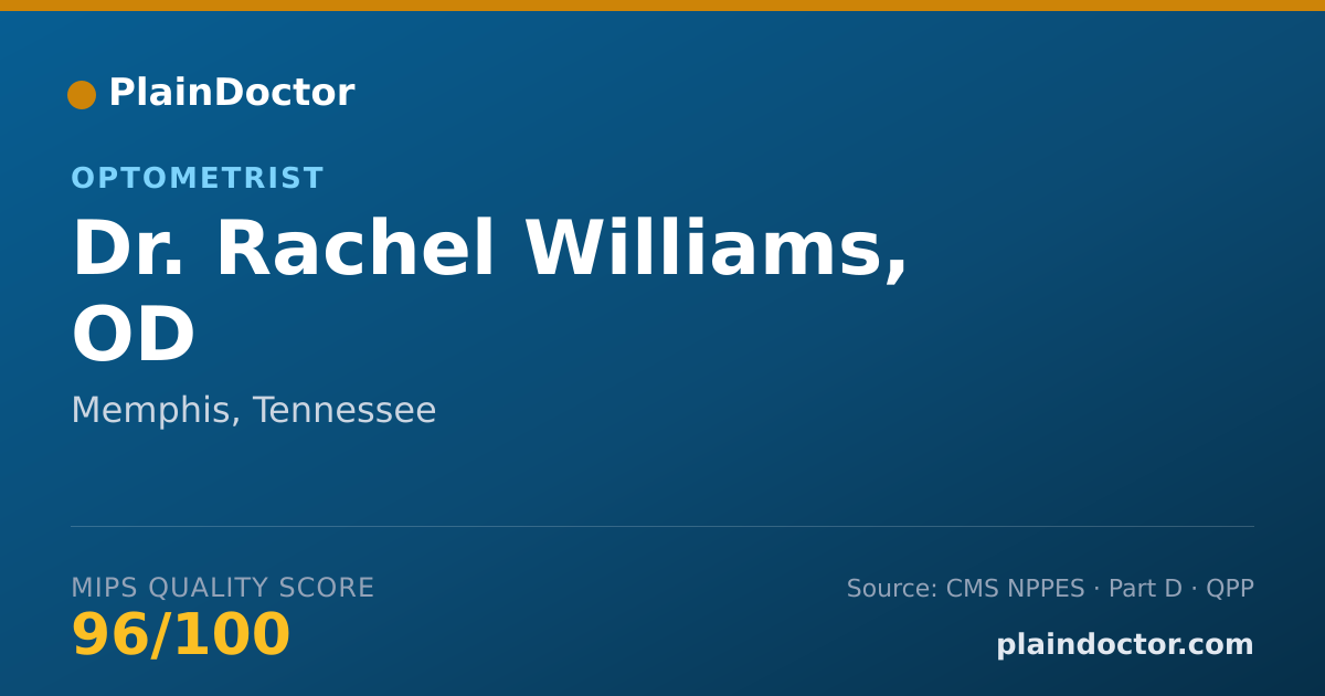 Shareable card for Rachel Williams, OD - Optometrist, Memphis, TN