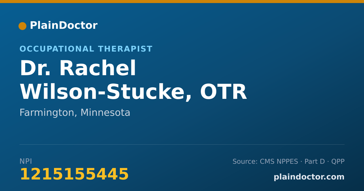 Shareable card for Rachel Wilson-Stucke, OTR - Occupational Therapist, Farmington, MN