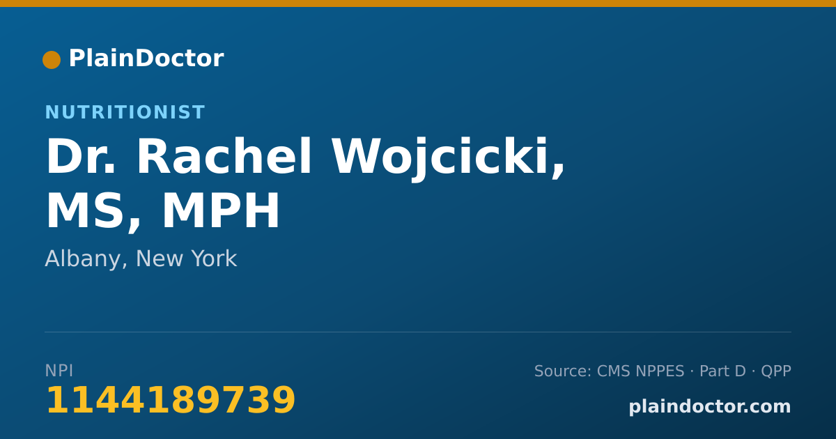 Shareable card for Rachel Wojcicki, MS, MPH - Nutritionist, Albany, NY