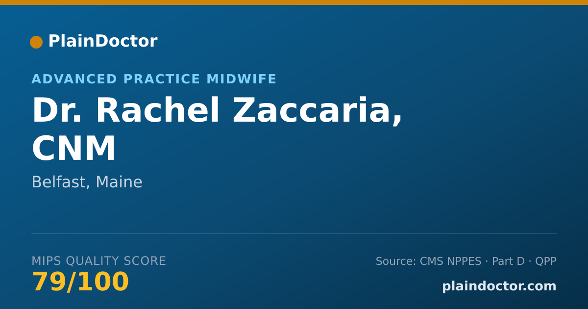 Shareable card for Rachel Zaccaria, CNM - Advanced Practice Midwife, Belfast, ME