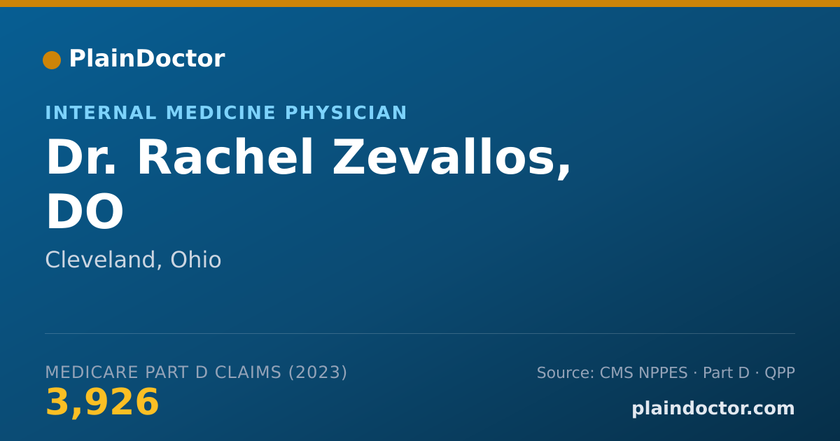 Shareable card for Rachel Zevallos, DO - Internal Medicine Physician, Cleveland, OH