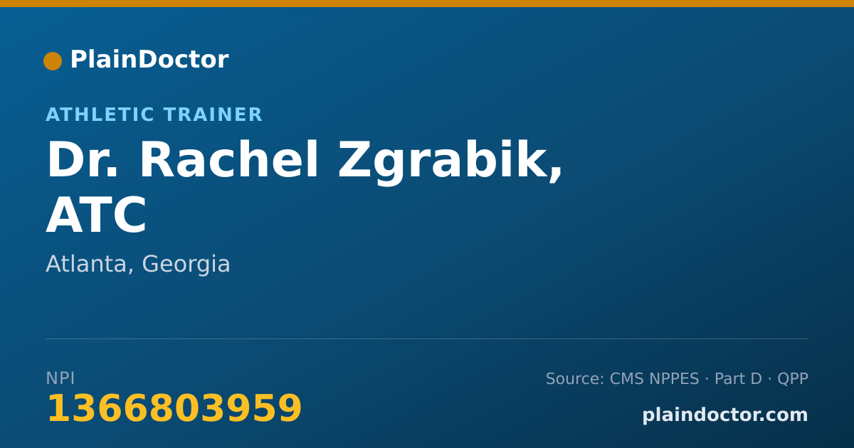 Shareable card for Rachel Zgrabik, ATC - Athletic Trainer, Atlanta, GA