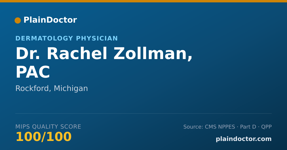 Shareable card for Rachel Zollman, PAC - Dermatology Physician, Rockford, MI