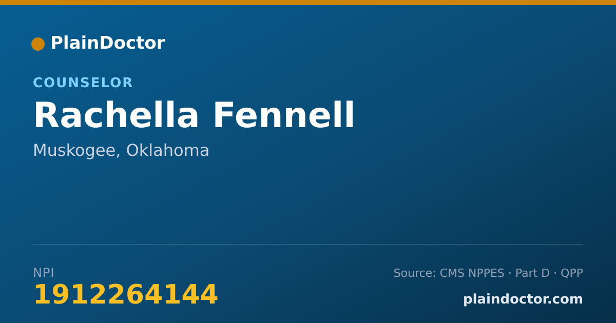 Shareable card for Rachella Fennell - Counselor, Muskogee, OK