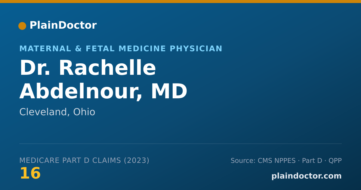 Shareable card for Rachelle Abdelnour, MD - Maternal & Fetal Medicine Physician, Cleveland, OH