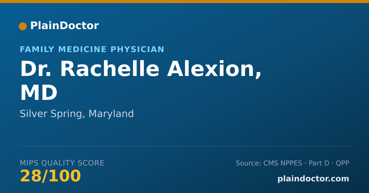 Shareable card for Rachelle Alexion, MD - Family Medicine Physician, Silver Spring, MD