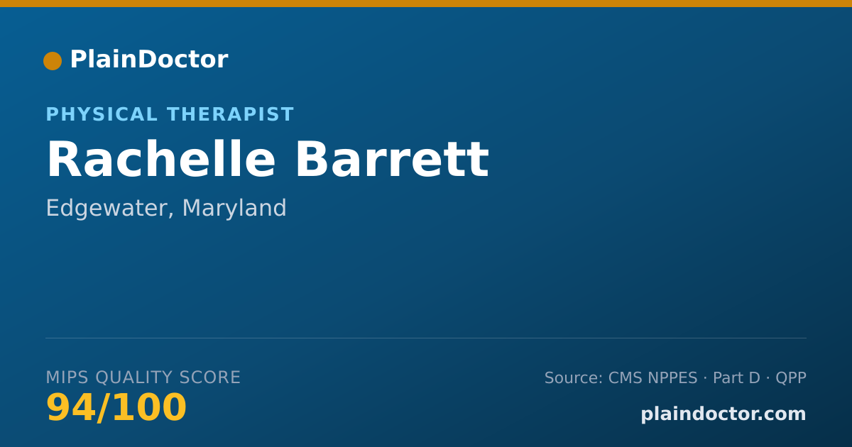 Shareable card for Rachelle Barrett - Physical Therapist, Edgewater, MD