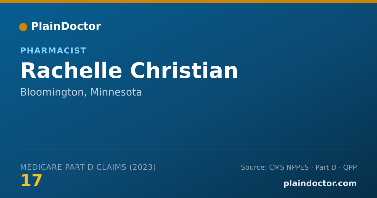 Shareable card for Rachelle Christian - Pharmacist, Bloomington, MN