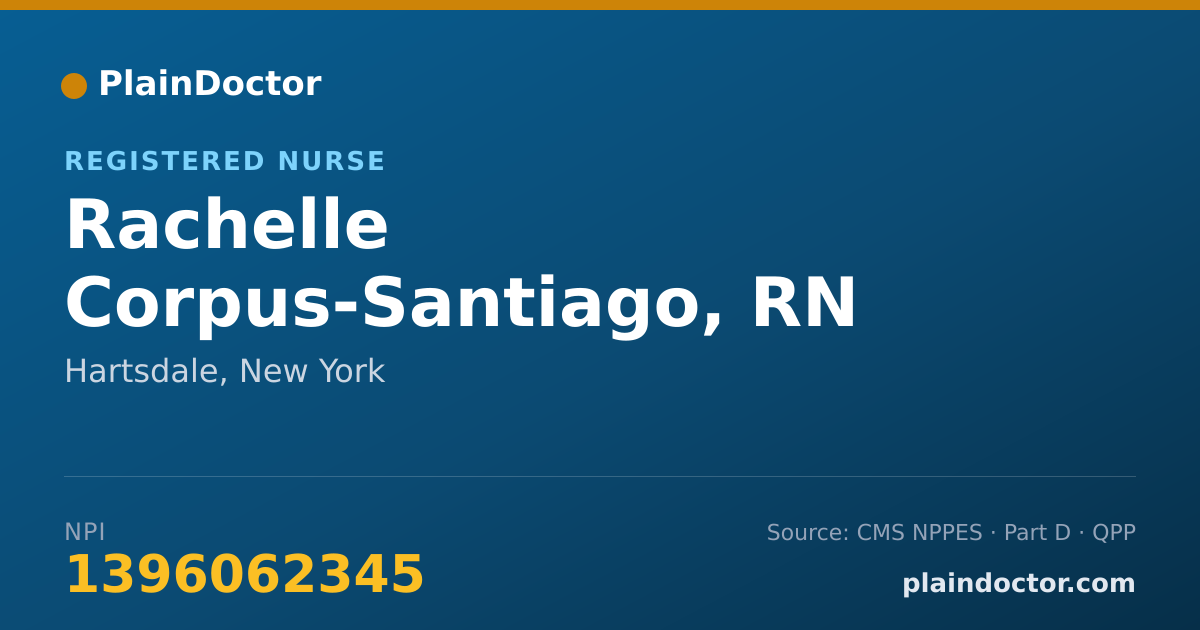 Shareable card for Rachelle Corpus-Santiago, RN - Registered Nurse, Hartsdale, NY