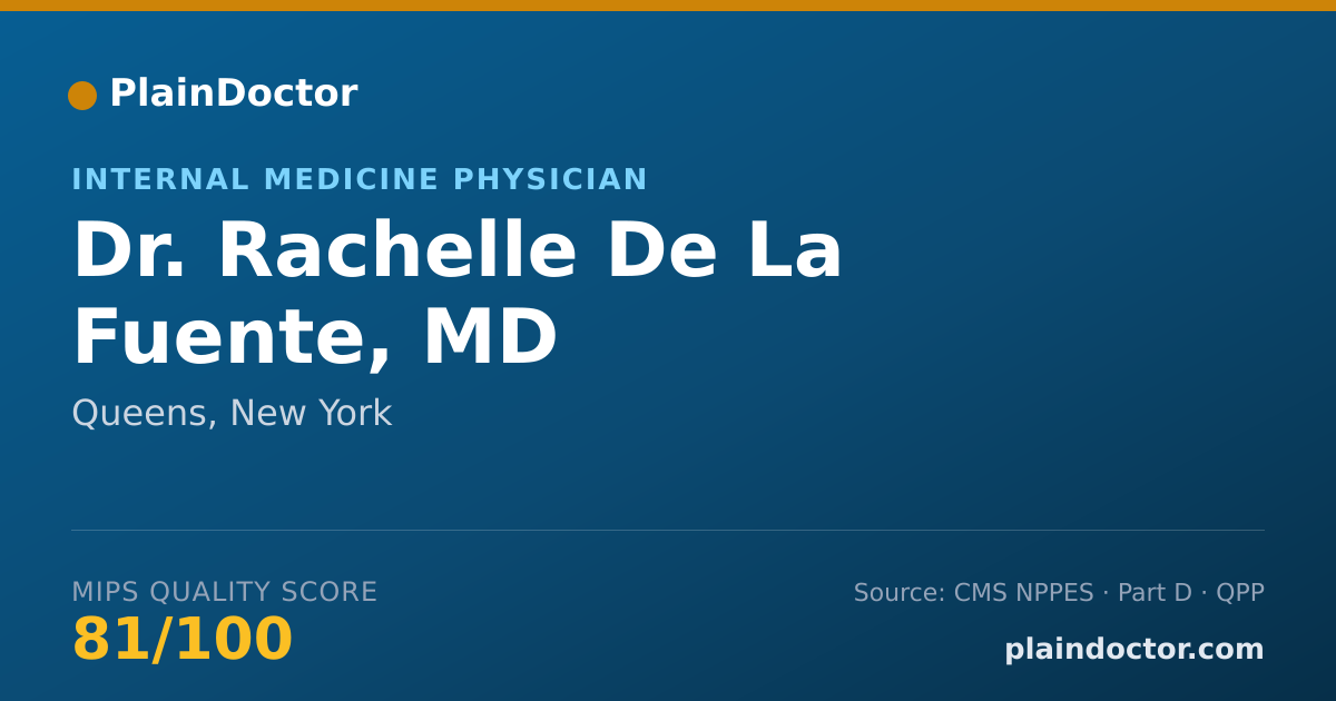 Shareable card for Rachelle De La Fuente, MD - Internal Medicine Physician, Queens, NY