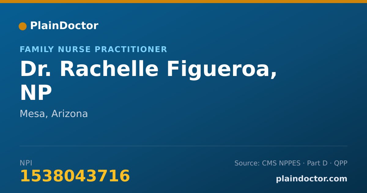 Shareable card for Rachelle Figueroa, NP - Family Nurse Practitioner, Mesa, AZ