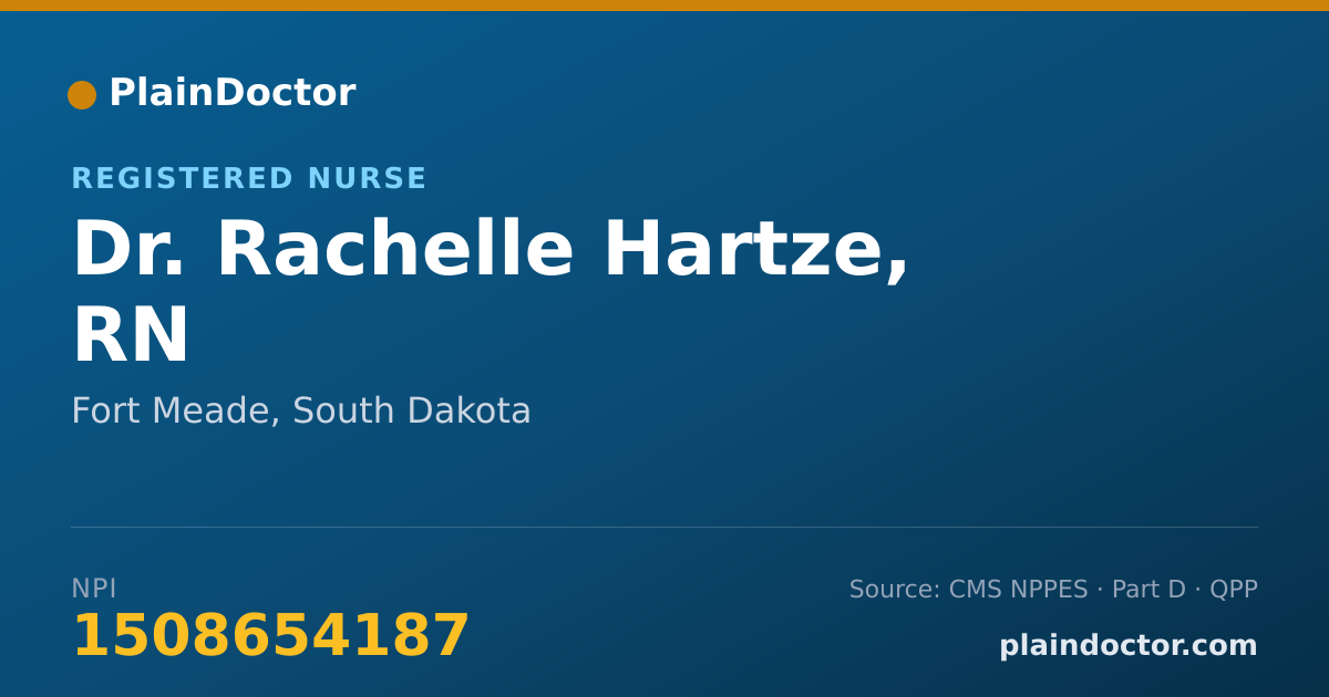 Shareable card for Rachelle Hartze, RN - Registered Nurse, Fort Meade, SD