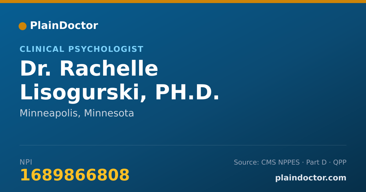 Shareable card for Rachelle Lisogurski, PH.D. - Clinical Psychologist, Minneapolis, MN
