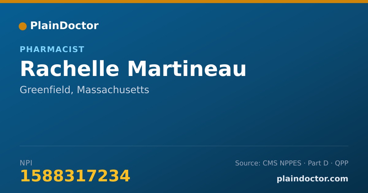 Shareable card for Rachelle Martineau - Pharmacist, Greenfield, MA