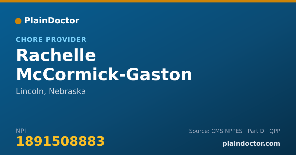 Shareable card for Rachelle McCormick-Gaston - Chore Provider, Lincoln, NE