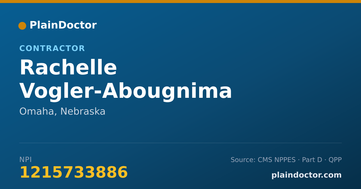 Shareable card for Rachelle Vogler-Abougnima - Contractor, Omaha, NE