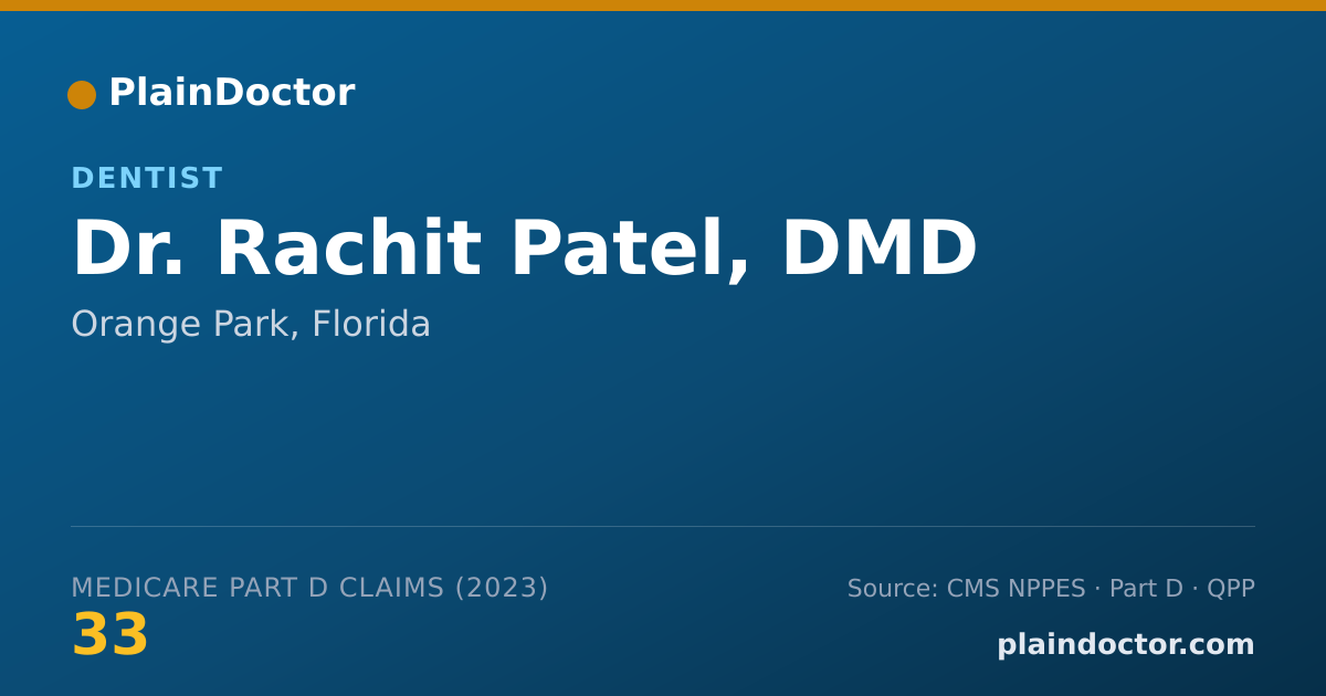 Shareable card for Rachit Patel, DMD - Dentist, Orange Park, FL
