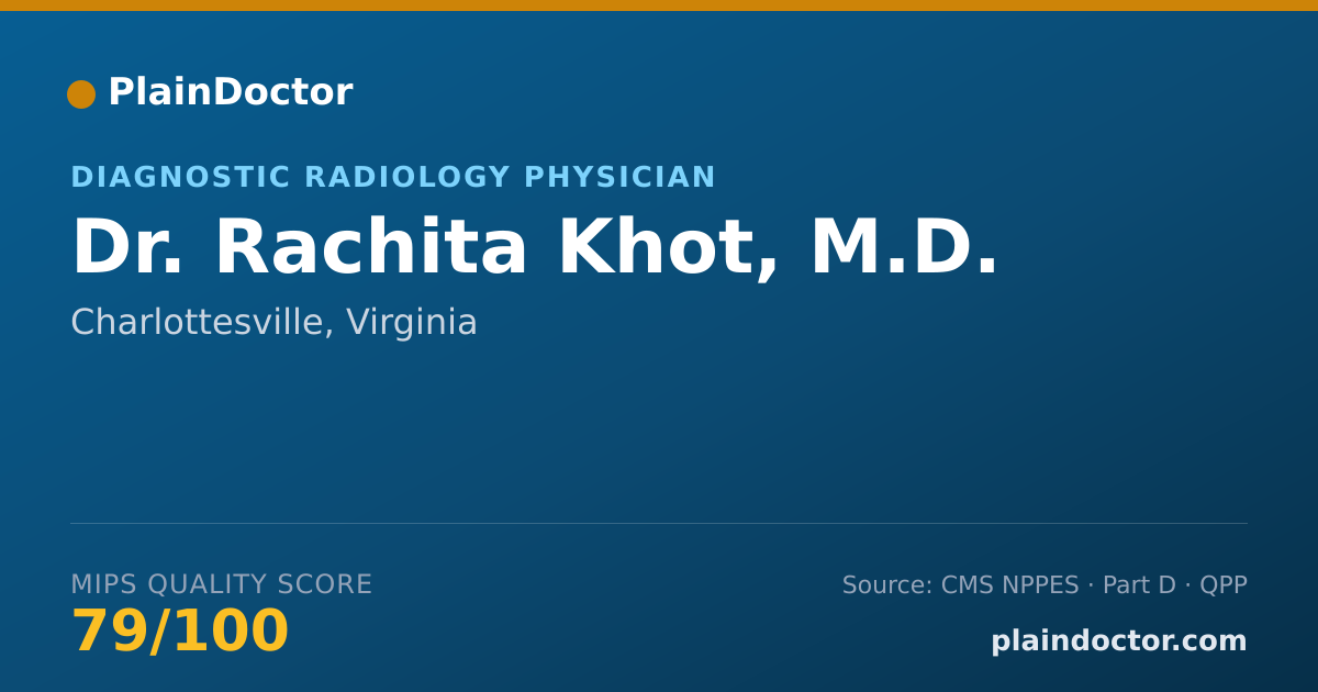 Shareable card for Rachita Khot, M.D. - Diagnostic Radiology Physician, Charlottesville, VA
